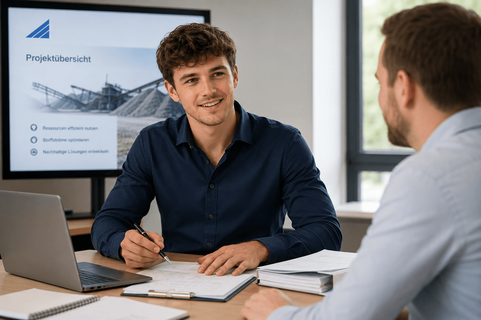 Projektbesprechung zum nachhaltigen Bauen