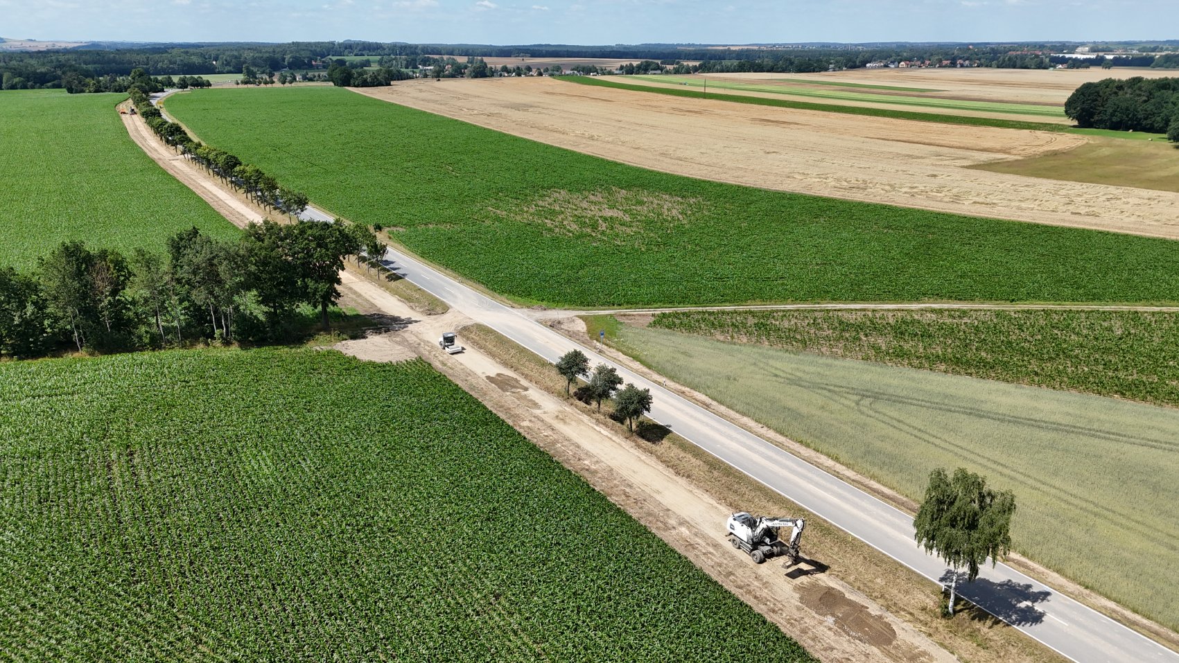 Start für den nächsten Abschnitt des Radwegs an der B 6