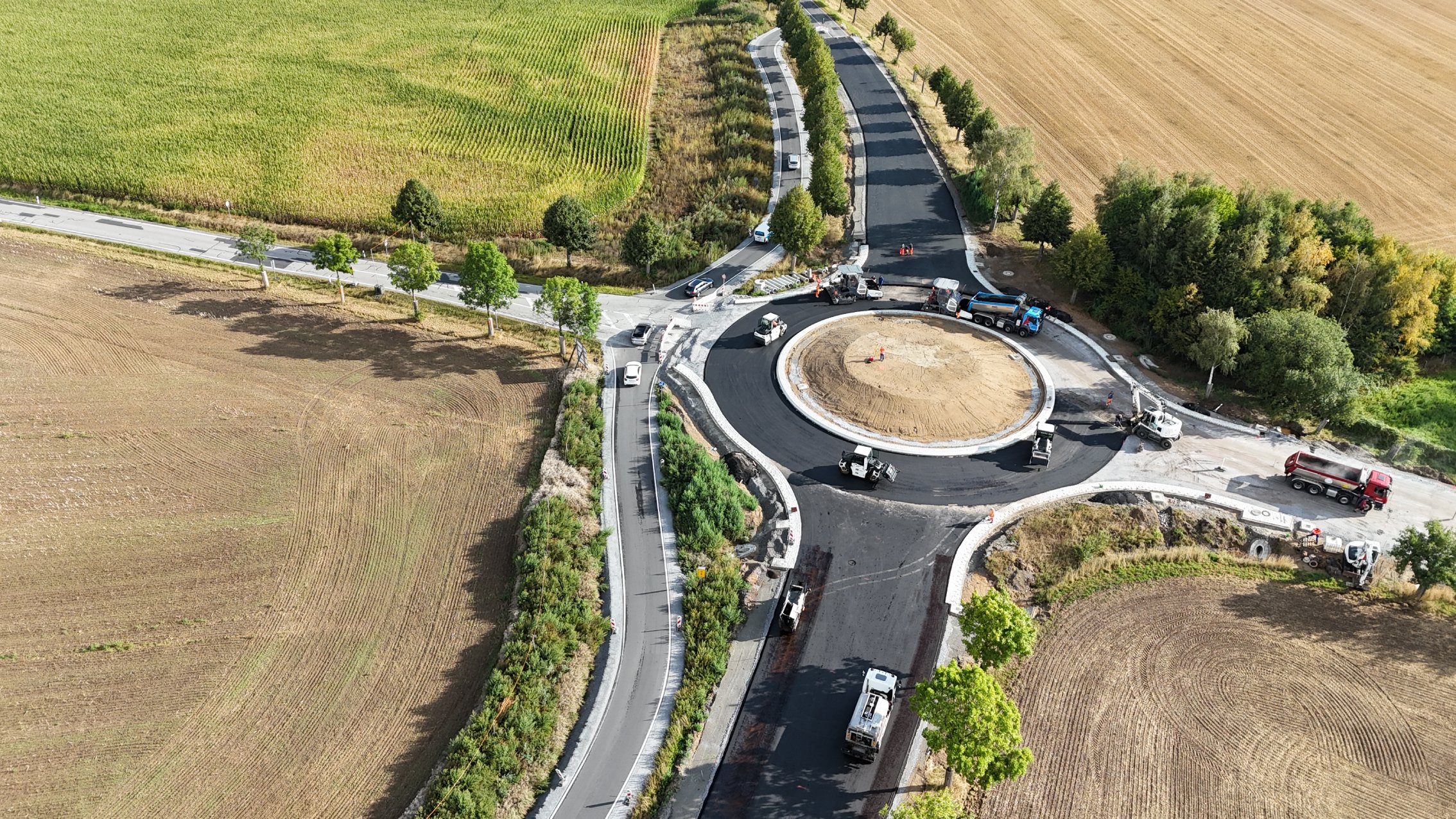 Neuer Kreisverkehr entsteht westlich von Gnaschwitz